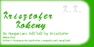 krisztofer kokeny business card